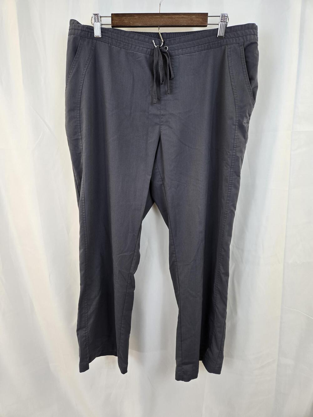Purple Label Pants Womens 2X Gray Straight Leg Elastic Waist Stretch Casual
